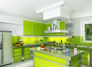 Дизайн на кухни със зелени акценти